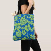 TOTE BAG BIKINI ROSE (BLEU/VERT) (De près)