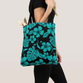 TOTE BAG BIKINI ROSE (NOIR/TURQUOISE) (De près)