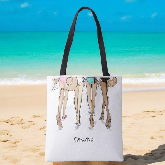 Tote Bag Bikinis et Martinis Chic Mode Personnalisé