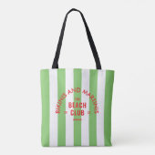 Tote Bag Bikinis Et Martinis Le Beach Club Green Stripe (Dos)