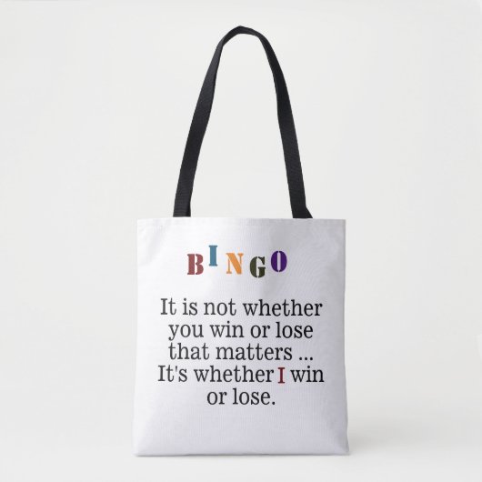 Tote Bag Bingo Coloré Dit Amusant, Gagnez Perdu (Devant)