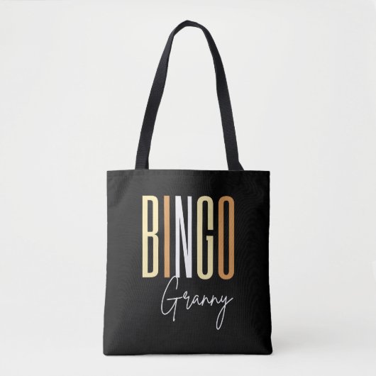 Tote Bag Bingo Granny en lettres marron (Devant)