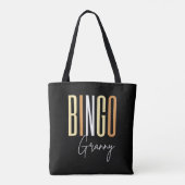 Tote Bag Bingo Granny en lettres marron (Dos)