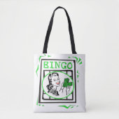 Tote Bag Bingo Lady Avec De L'Argent Sur Carte Bingo (Devant)