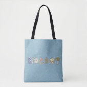 Tote Bag Biologie diagramme et typographie bleu (Devant)