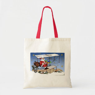 Tote Bag Biplan vintage frais le père noël