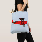 Tote Bag Biplane rouge (De près)