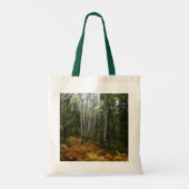 Tote Bag Birch Trees blancs et fougères d'automne à Rocky M (Dos)