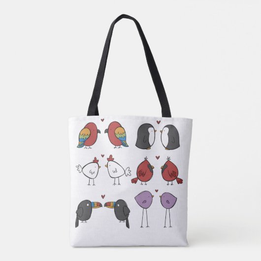 Tote Bag Birds In Love  (Dos)