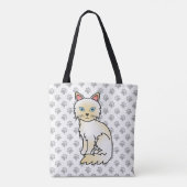 Tote Bag Birman / Ragdoll Point crème Chat & Pattes Mignonn (Dos)