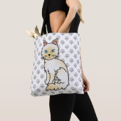 Tote Bag Birman / Ragdoll Point crème Chat & Pattes Mignonn (De près)