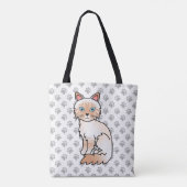 Tote Bag Birman / Ragdoll Tabby Point Rouge Chat & Pattes M (Dos)