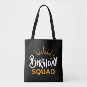 Tote Bag Birthday Squad Party Matching Family Group Funny B