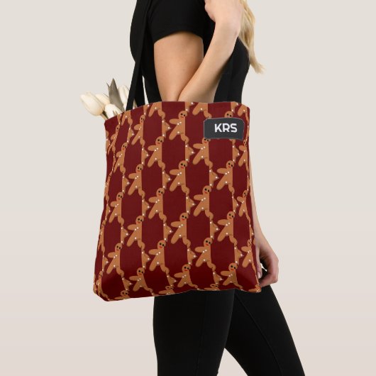 Tote Bag Biscuits de Noël au pain d'épices - votre nom / in (De près)