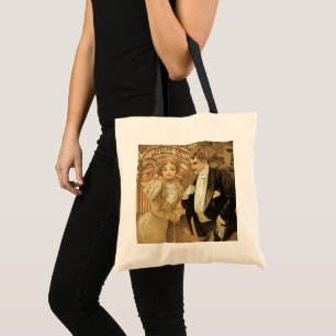 Tote Bag Biscuits Flirt Art Nouveau Vintage, Alphonse Mucha
