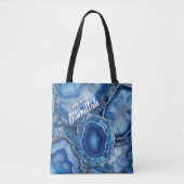 Tote Bag Bismillah Alhamdullilah Blue Agate (Devant)