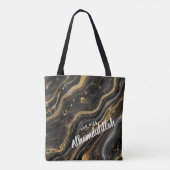 Tote Bag Bismillah Alhamdullilah Gold Black Agate (Dos)