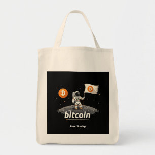 Tote Bag Bitcoin Crypto Moon Astronaut Design BTC