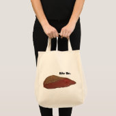 Tote Bag Bite Me Funny Steak Beef Pun Joke (Devant (produit))