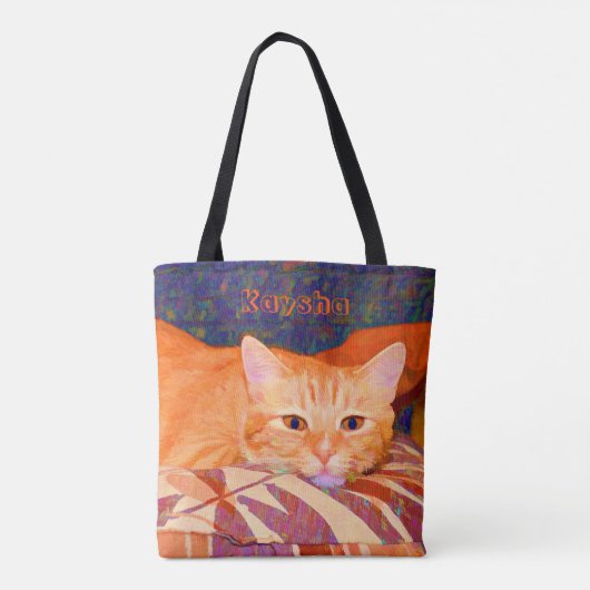 Tote Bag Bizarre Belle Chat de Tabby (Dos)