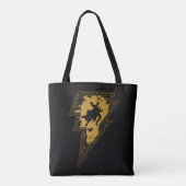 Tote Bag Black Adam Distressed Lightning Bolt Graphic (Dos)