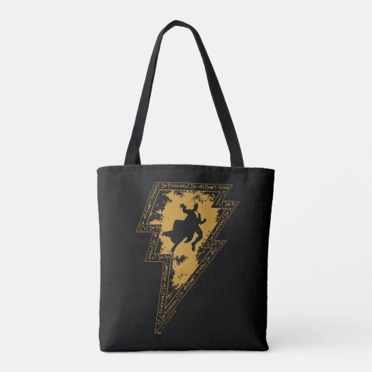 Tote Bag Black Adam Distressed Lightning Bolt Graphic (Dos)