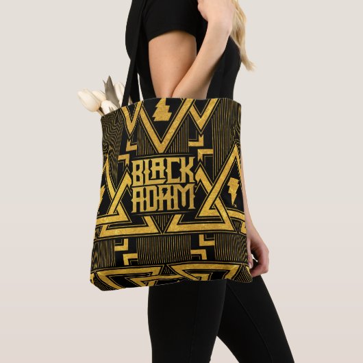 Tote Bag Black Adam Lightning Bolt Motif triangulaire (De près)