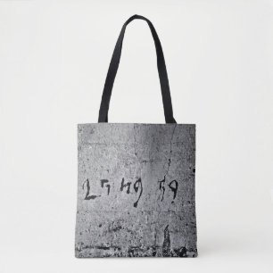 Tote Bag Black and gray concrete surface