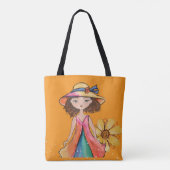 Tote Bag Black and Orange - Original Whimsy Girl (Dos)