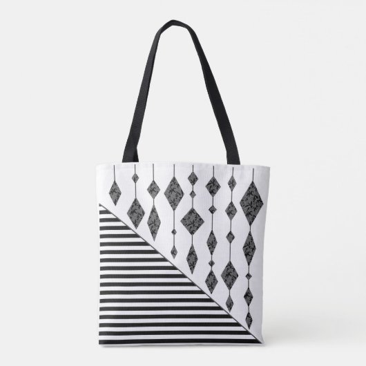 Tote Bag Black and white, abstract, geometric, simple, scan (Dos)