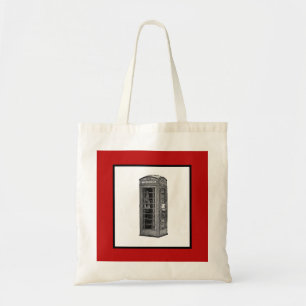Tote Bag Black and White British Telephone Box Image Voyage