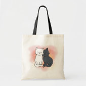 Tote Bag Black and White Kitty Love (Devant)