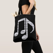 Tote Bag Black and White Music Notes (De près)