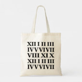 Tote Bag Black and White Roman Numeral  (Dos)
