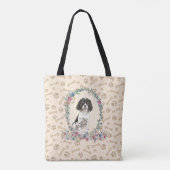 Tote Bag Black Anglais Springer Spaniel Chien Empreinte de (Dos)