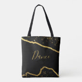 Tote Bag Black avec Gold Parties scintillant Danse Fourre-t (Dos)