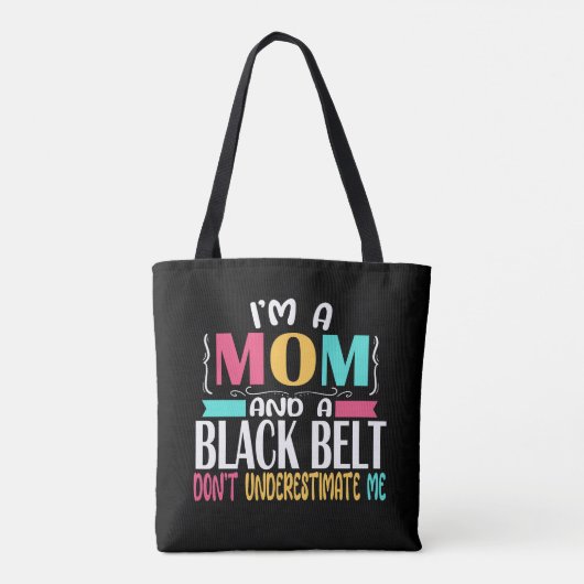 Tote Bag Black Belt Karate Jiu Jitsu Martial Arts Maman (Dos)