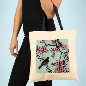 Tote Bag Black Bird Cherry