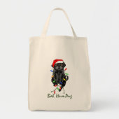 Tote Bag Black Carlin Chien Bah Humpug Funny Noël (Devant)