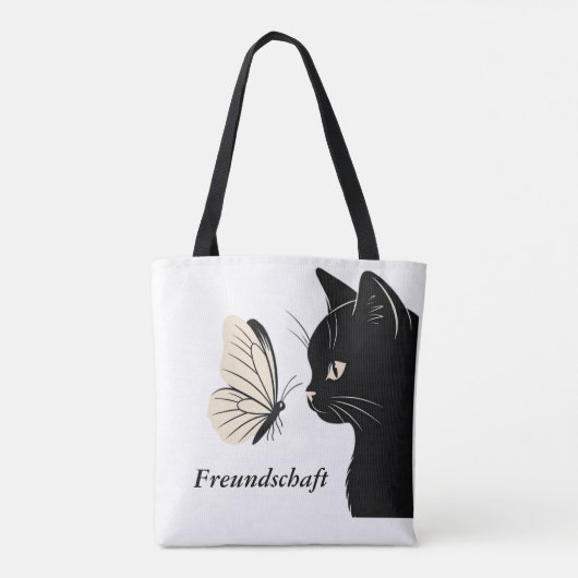 Tote Bag Black Cat and Butterfly Mysterious (Dos)