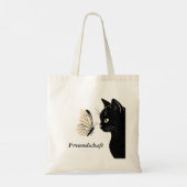 Tote Bag Black Cat Butterfly Freundschaft (Dos)
