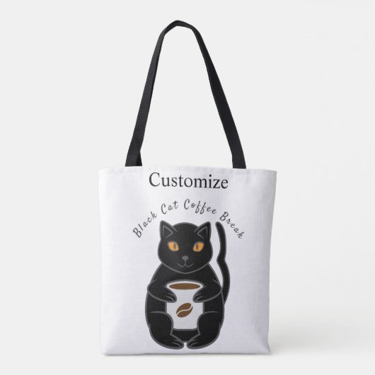 Tote Bag Black Cat Coffee Break Thunder_Cove (Dos)