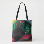 Tote Bag Black Cat Green Dragon (Devant)