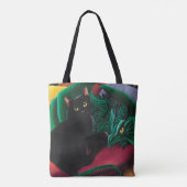 Tote Bag Black Cat Green Dragon (Dos)
