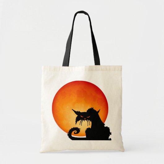 Tote Bag Black Cat Orange Moon (Devant)