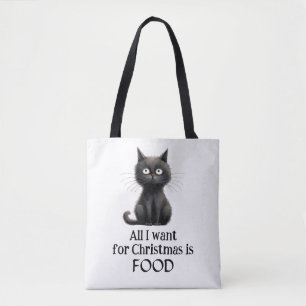 Tote Bag Black Cat Tout ce que je veux pour Noël est de la