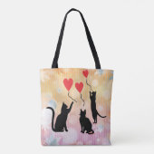 Tote Bag Black Cats And Balloons (Dos)