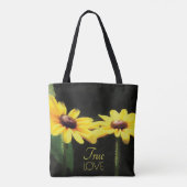 Tote Bag Black Eyed Susan Flower Véritable Amour (Dos)