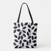 Tote Bag Black Feuille moderne Tropical (Dos)