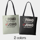 Tote Bag Black Funny FOMO JOMO cochez la case Introvert